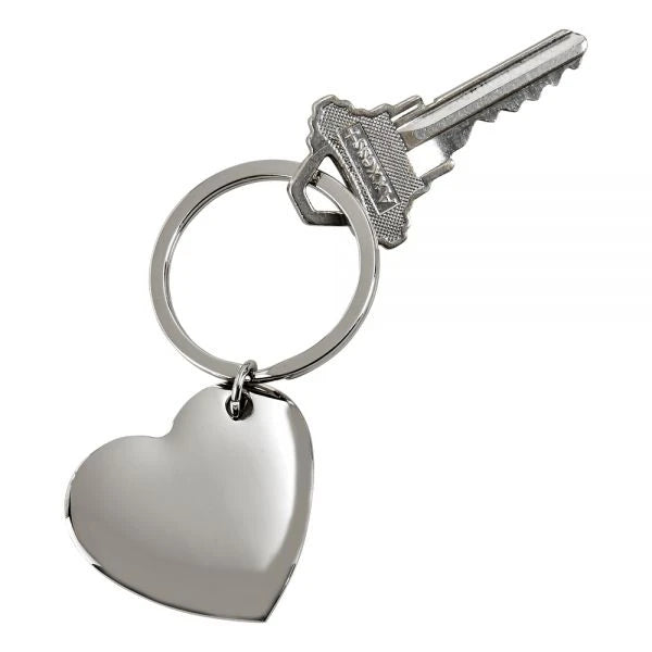Cupid Heart Nickel-Plated Metal Keychain
