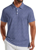 Men's Golf Polo Shirts Short Sleeve Quick Dry Performance Moisture Wicking Golf Shirts Casual Print Collared Shirt