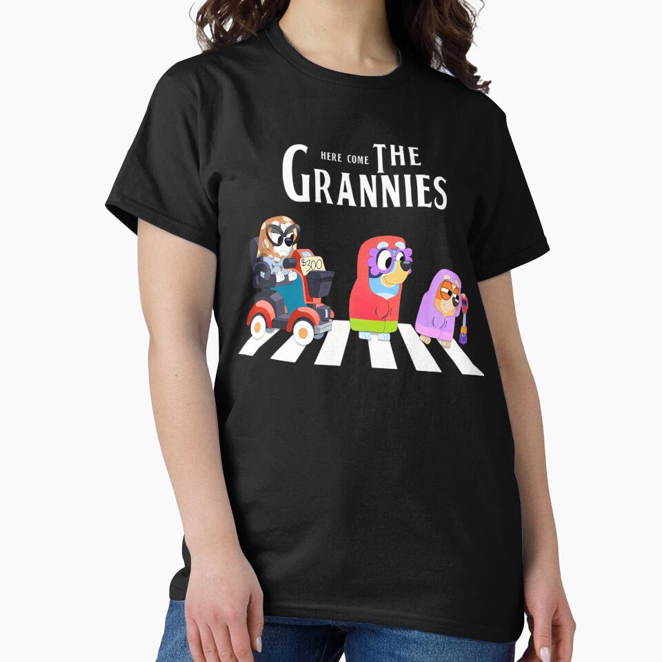 Bluey Here Come The Grannies Band Style by GilbertAuger Unisex T-shirt, Sweatshirt, Hoodie, Long Sleeve Tee