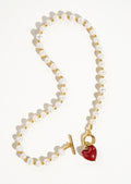 Wren Pearl Heart Charm Necklace